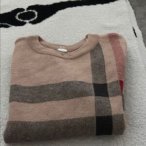 SHEIN Tan Plaid Sweater